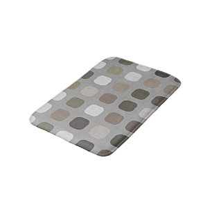 Olive Green Brown Mauve Taupe Round Square Art Bath Mat