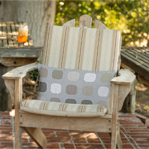 Olive Green Brown Mauve Taupe Round Squares Art Lumbar Pillow