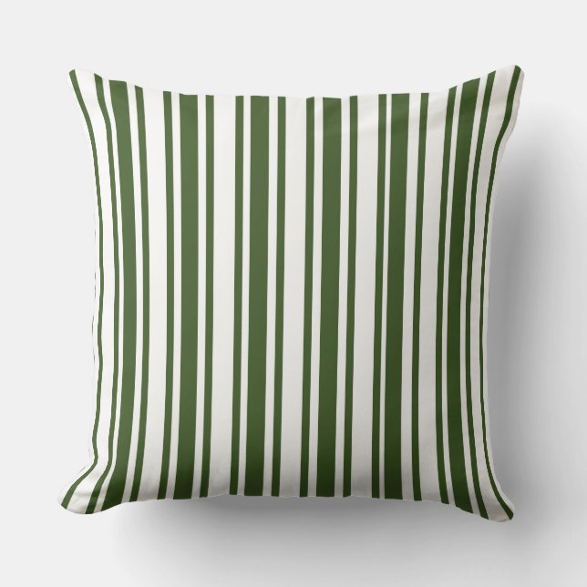 Olive Green/Brown. Toffee  Multi Stripe Pillow (Front)