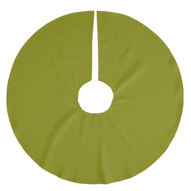 Olive Green Brushed Polyester Tree Skirt (Front)