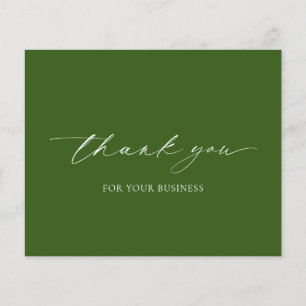 Olive Green Budget moderne Carte de remerciements 