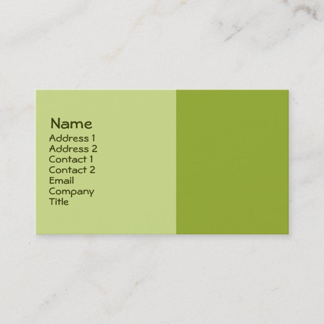 olive green business card (Front)