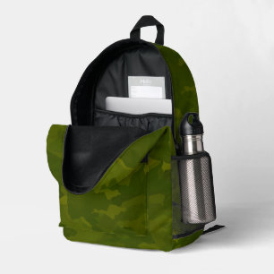 Olive Green Camouflage Pattern Printed Backpack