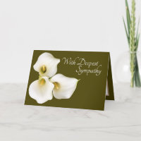Olive Green Colour Background Calla Lilies Sympath