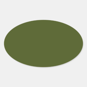 Olive Green Colour Decor Customize This Oval Sticker