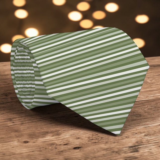 Olive Green Colour Stripes Necktie (Creator Uploaded)
