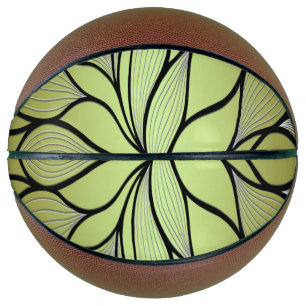 Olive Green Creative Leave Pattern  Basketball