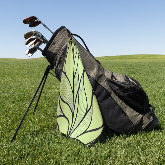 Olive Green Creative Leave Pattern  Golf Towel (Green)