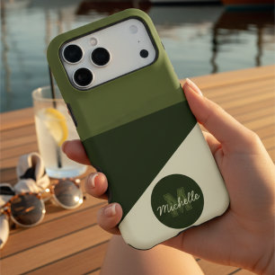 Olive green & Crème vieux argent esthétique MOnogr