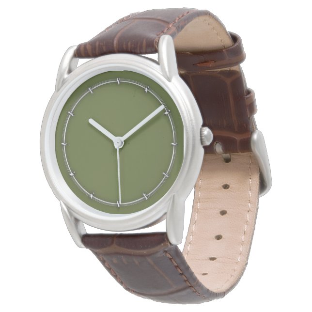 Olive Green Decor Easily Customize This Watch (Angled)