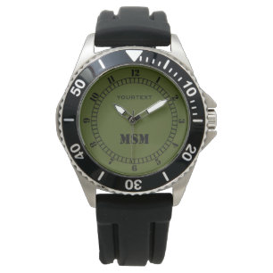 Olive Green Decor Easily Personalize This Watch