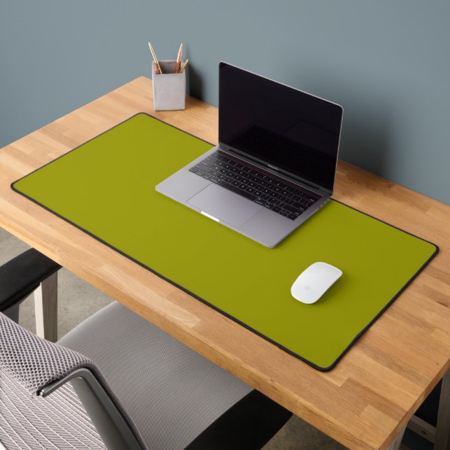 Olive Green Desk Mat for a Clean Modern Workspace (Office 2)