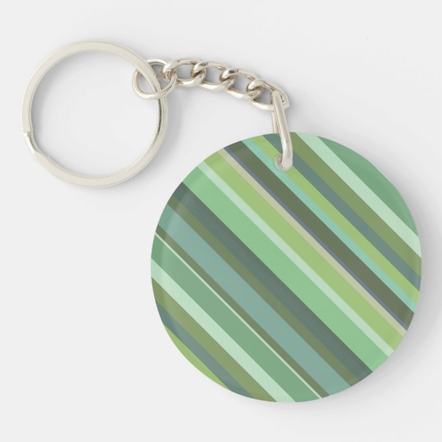 Olive green diagonal stripes keychain (Front)