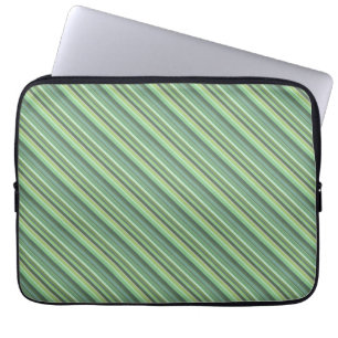 Olive green diagonal stripes laptop sleeve
