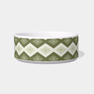 Olive green diamond pattern bowl