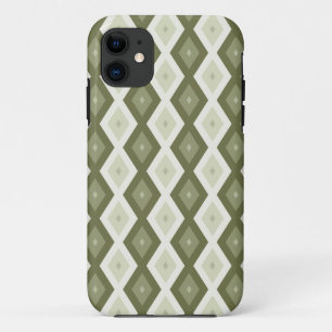 Olive green diamond pattern iPhone 11 case