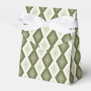 Olive green diamond pattern favor box