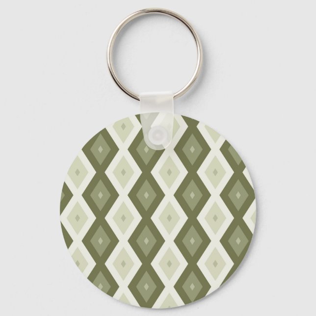 Olive green diamond pattern keychain (Front)