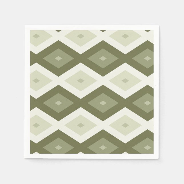 Olive green diamond pattern napkin (Front)