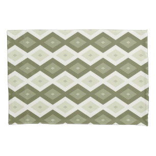 Olive green diamond pattern pillowcase