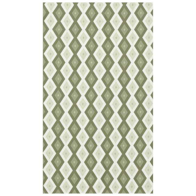 Olive green diamond pattern tablecloth (Front)