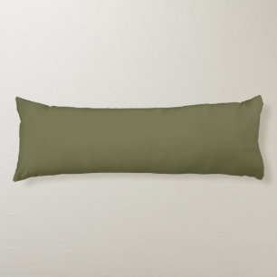 Olive Green Earthy Solid Colour Print Body Pillow
