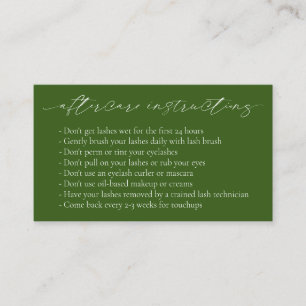 Olive Green Elegant Modern Aftercare Business Card