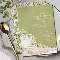 Olive Green | Elegant Vintage Tea Birthday Brunch