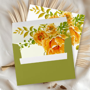 Olive green fall/autumn wedding envelope