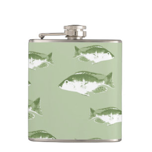 Olive green fish hip flask