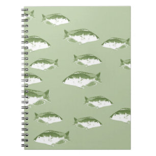 Olive green fish notebook