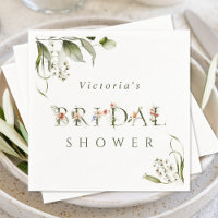 Olive Green Floral Botanical Letter Bridal Shower
