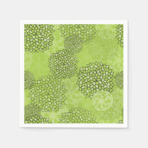 Olive Green Flower Burst Napkin