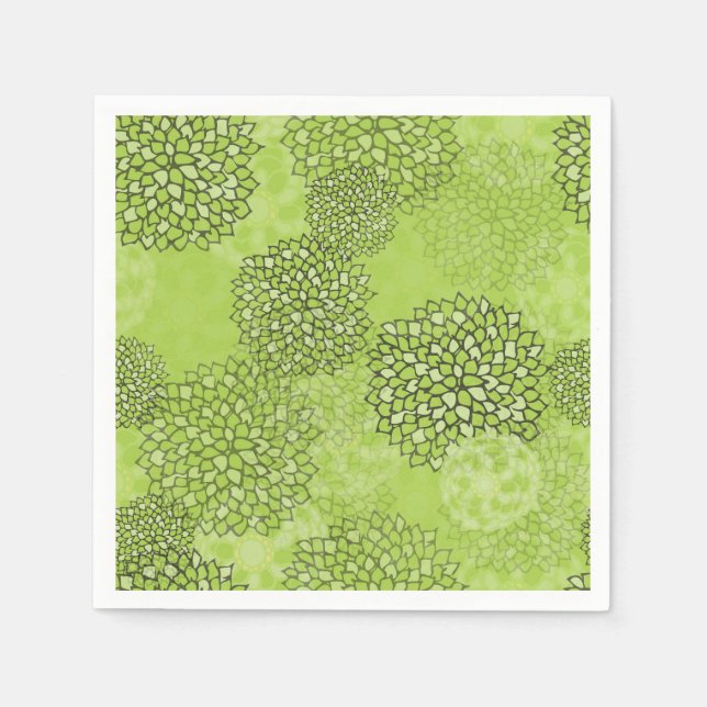 Olive Green Flower Burst Napkin (Front)