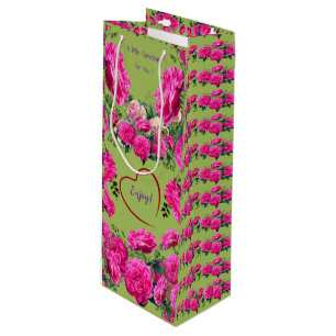 Olive Green Fun Wine Gift Bag