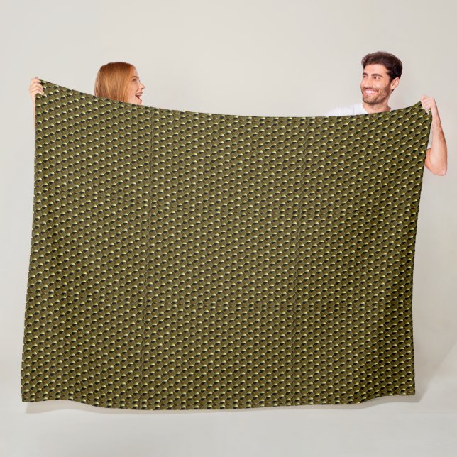 Olive Green Geometric Art Blanket (In Situ)