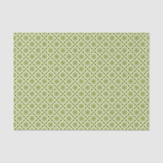 Olive Green Geometric Design Cute Pattern Tissue Paper (Front)