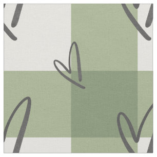 Olive Green Gingham Check - Combed Cotton Fabric