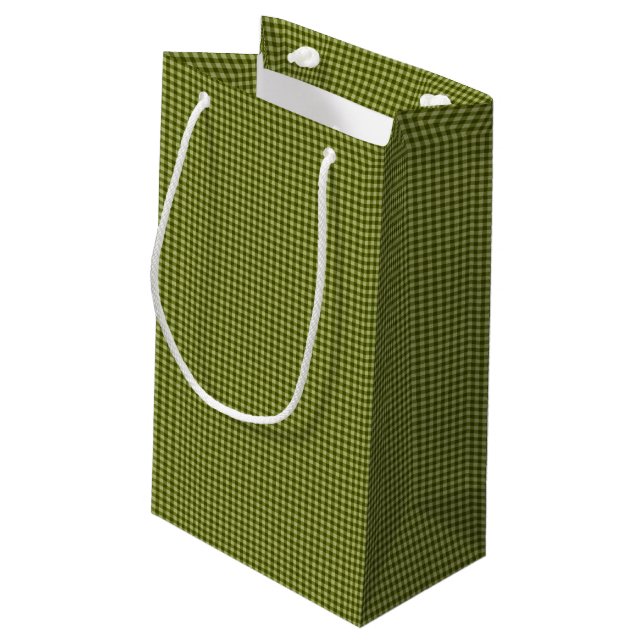 Olive Green Gingham-GIFT BAG s (Back Angled)