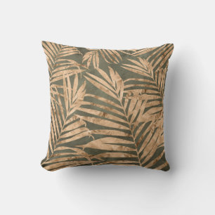 Olive Green/Gold Leaf/Zebra Reversible Coussin