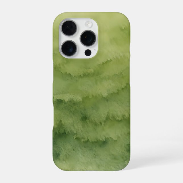 olive green gradient watercolor iPhone case (Back)