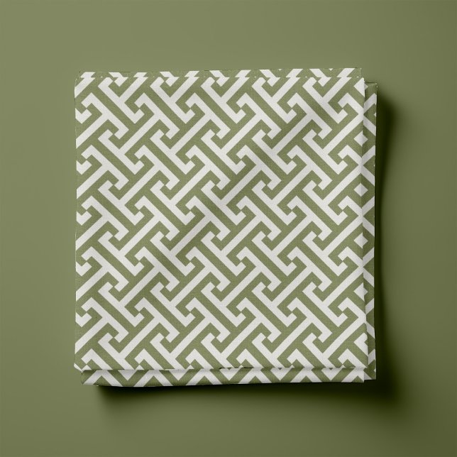 Olive Green Greek Key Pattern Fabric (Creator Uploaded)