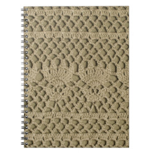 Olive green handmade lace on olive background notebook