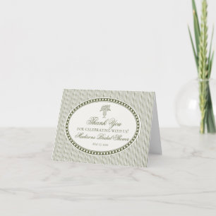 Olive Green Harlequin Chequered Thank You Card