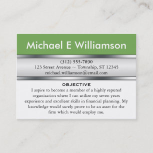 Olive Green Header RESUME Business Cards