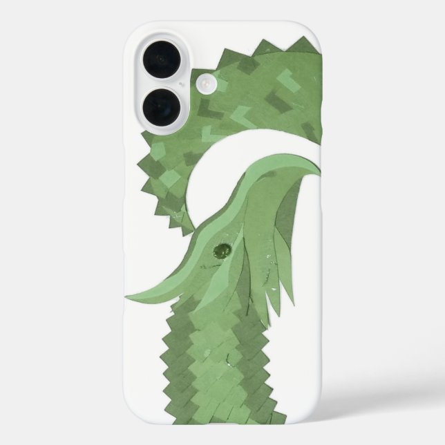 Olive green heart dragon on white Case-Mate iPhone case (Back)