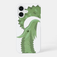 Olive green heart dragon on white