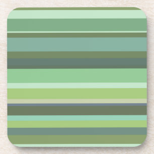 Olive green horizontal stripes coaster