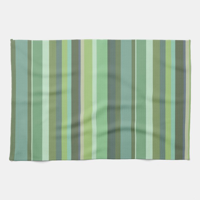 Olive green horizontal stripes kitchen towel (Horizontal)