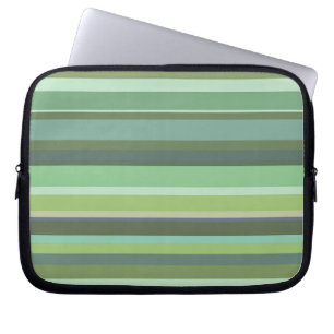 Olive green horizontal stripes laptop sleeve